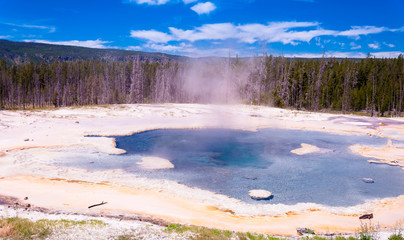 The sapphire pool in the yellowstone national park