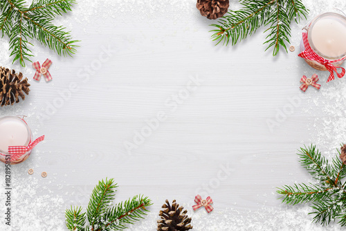 flat christmas background scene with fir branches bows candles pinecones and snowflakes free - Free Christmas Images To Copy flat christmas background scene with fir branches bows candles pinecones and snowflakes free - Free Christmas Images To Copy