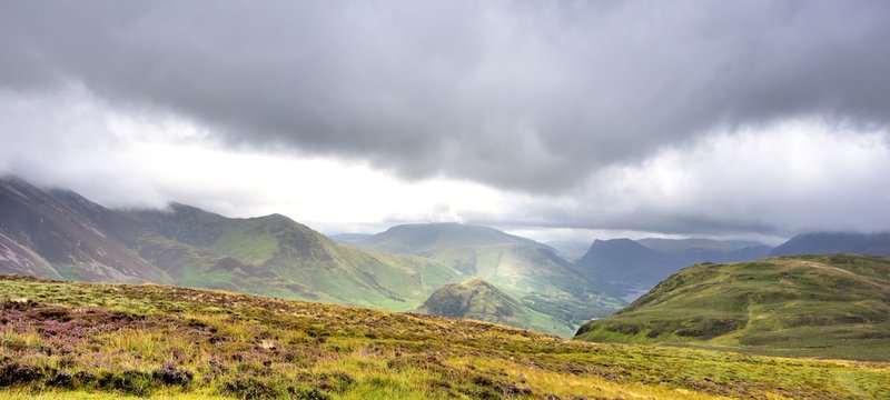 Sunlight on Buttermere between the clouds