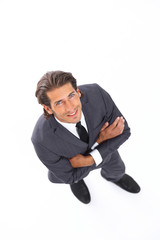 view from the top. business man.