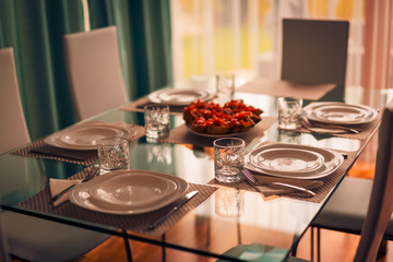 Luxury dinner table setup