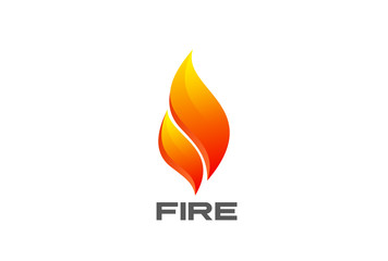 Fire Flame abstract Logo vector. Burn flaming campfire icon