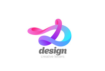 Calligraphic Letter D Logo vector. Calligraphy Monogram icon - obrazy, fototapety, plakaty
