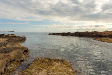 The coast of Des Canar in Ibiza, Balearic Islands