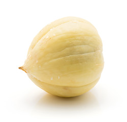 One peel snake fruit isolated on white background.