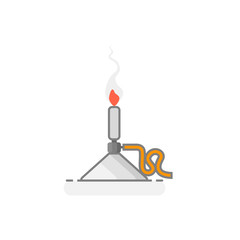 Scientific Bunsen burner -  Laboratory materials icon 10. Flat design concept. Vector illustration.