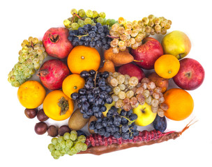 Fresh fruits isolated on a white background
