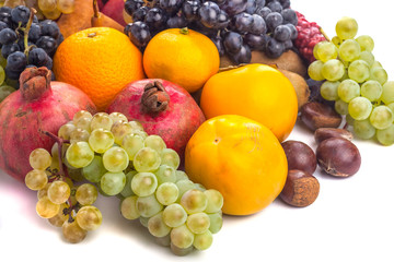 Fresh fruits isolated on a white background