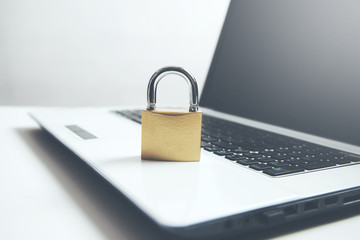 security lock on computer keyboard