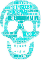 Heteronormative Word Cloud on a white background. 