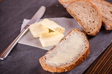 bread and butter close up