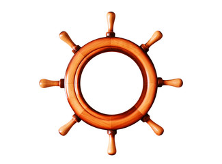 Steering round steering wheel isolated