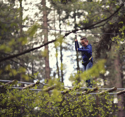 child on high ropes