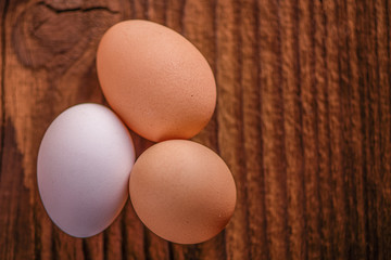 eggs on old wood background