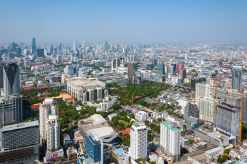 Panoramic view of the Bangkok from the observation deck, buildings, skyscrapers. Bangkok ,Thailand