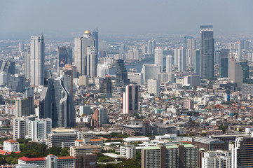 Fototapeta premium Panoramic view of the Bangkok from the observation deck, buildings, skyscrapers. Bangkok ,Thailand