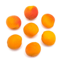 Fruit apricot isolated on white background. Useful healthy food with vitamins after exercising. Diet, weight loss. Sport. Flat lay, top view