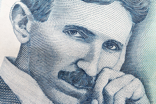 Portrait of scientist Nikola Tesla