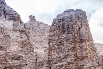 Fototapeta na wymiar Rocks with spectacular and curious morphologies, Tofane, Dolomites, Italy