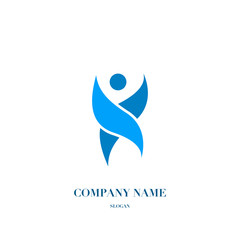 Fototapeta premium Happy fun people, healthy life logo, icon design