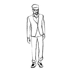 Model man with fashion clothes icon vector illustration graphic design