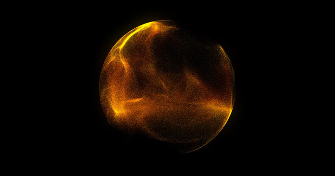 Abstract sphere, consisting of points. Futuristic technology space style. Array with dynamic particles. Modern science and technology element.