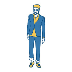 Model man with fashion clothes icon vector illustration graphic design