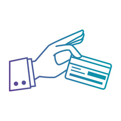 hand with credit card vector illustration design