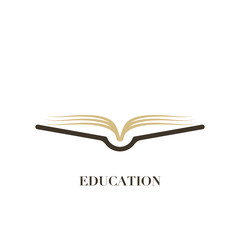 Education logo concept with simple book icon, vector illustration template