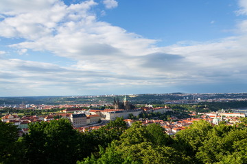 Fototapeta na wymiar Prague panorama with St. Vitus Cathedral and Prague Castle