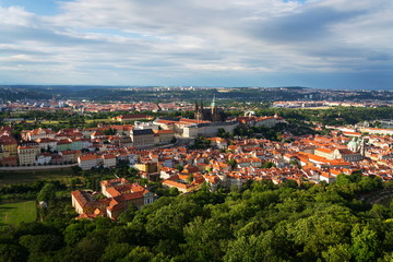 Fototapeta na wymiar Prague panorama with St. Vitus Cathedral and Prague Castle