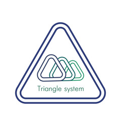 Company logo triangle system. Graphic design elements. Triangle symbol. Three triangles sign for business company. AI10