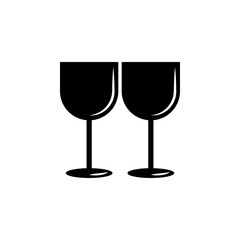 Two glasses of wine icon. Love or couple element icon. Premium quality graphic design. Signs, outline symbols collection icon for websites, web design, mobile app, info graphics