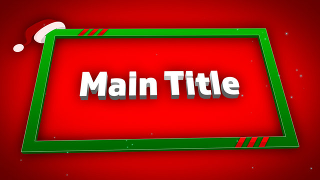 Santa Hat Boxed 3D Text Title