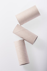 empty toilet roll on a white background