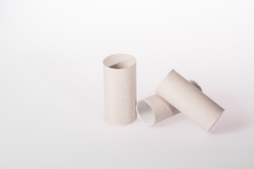 empty toilet roll on a white background