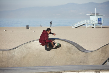 Skater skating at the Venice Beach