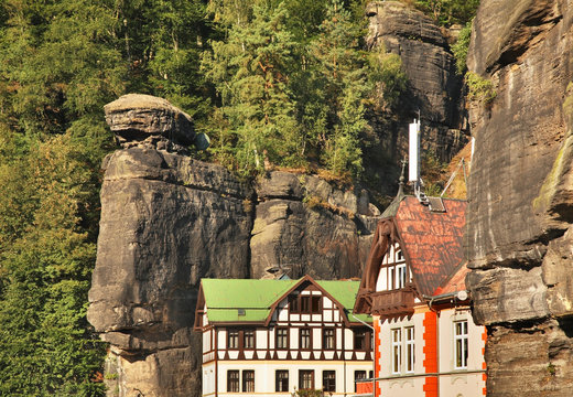 View of Hrensko village. Czech Republic