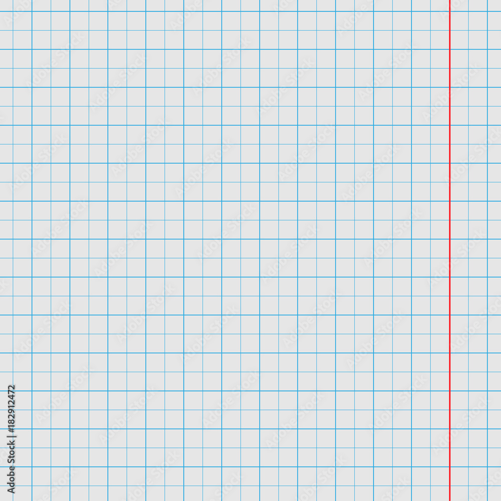 Poster geometric sheet of a notebook in a box with a red strip of retro style