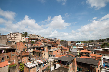 Fototapeta na wymiar Aerial view of Brazilian favela