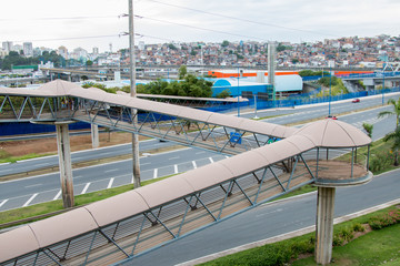 urban roads with pedestrian walkways