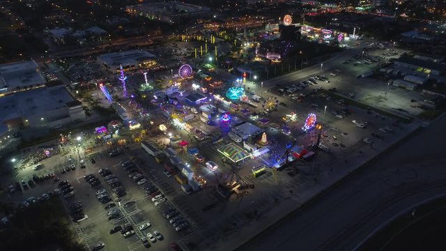 Aerial stock footage Broward County Fair 2017 4k