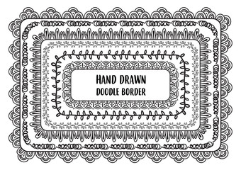 Vector set of hand drawn doodle border
