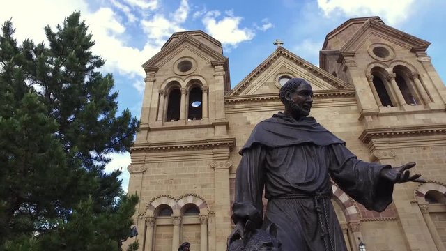 Santa Fe NM, Historic St. Francis Cathedral Basilica - 09 Cool aerials and motion stabilized shots of the central historic district. Some clips are sequential for edits.