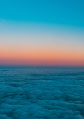 sunset view from an airplane window