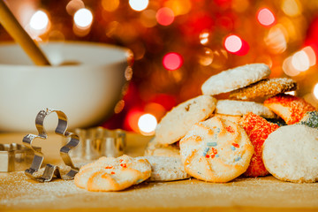 Home made holiday Christmas cookies. 