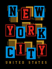 Typography New York City Colorful