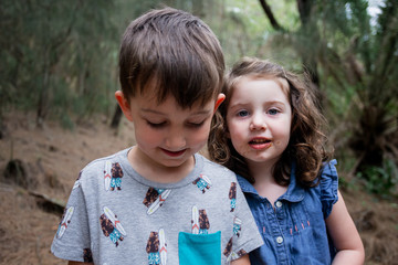 Lifestyle Portrait of Siblings Hiking