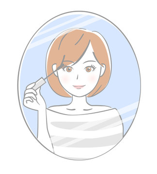 recommend clip art: 鏡に映る女性