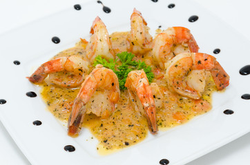 shrimps with sauce